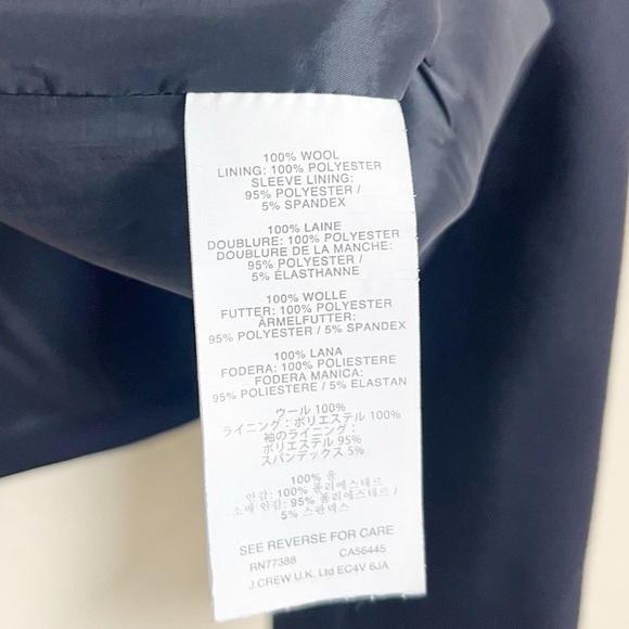 J. Crew Two Button Super 120’s Navy Blue Blazer Size 4 - Picture 4 of 6
